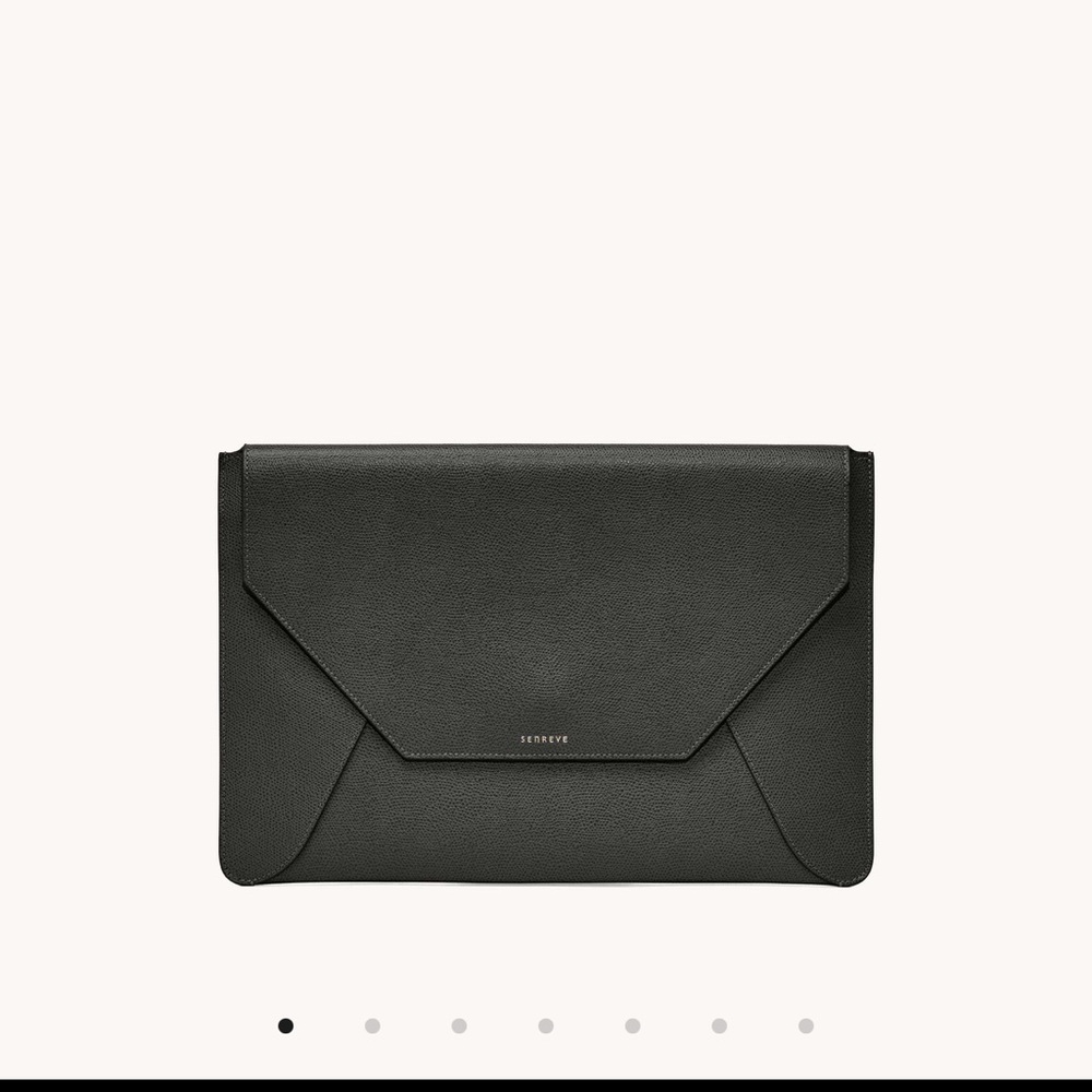 NEW Senreve Envelope Sleeve Pebbled Noir